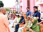 Uttar Pradesh chief minister Yogi Adityanath during Janata Darshan in Gorakhpur. (ANI PHOTO) Uttar Pradesh chief minister Yogi Adityanath during Janata Darshan in Gorakhpur. (ANI PHOTO)