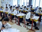 Students write their CBSE board exams 