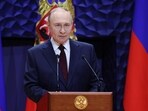 Russian President Vladimir Putin speaks during the opening ceremony of a concert hall in Sirius urban-type settlement, Krasnodar Territory, Russia