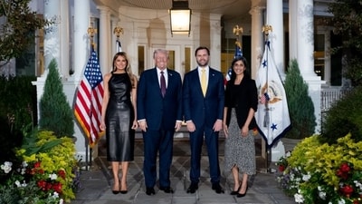 Concerns about Donald Trump's discolored hands were highlighted in a recent photo with JD Vance. (JD Vance/X) Concerns about Donald Trump's discolored hands were highlighted in a recent photo with JD Vance. (JD Vance/X)