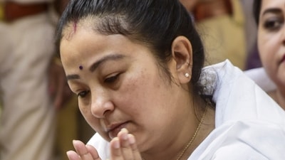 Garrima Saikia Garg, wife of late singer Zubeen Garg, during his funeral rituals. (PTI File) Garrima Saikia Garg, wife of late singer Zubeen Garg, during his funeral rituals. (PTI File)
