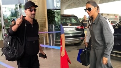 Ranbir Kapoor and Deepika Padukone reunited at the Mumbai airport. Ranbir Kapoor and Deepika Padukone reunited at the Mumbai airport.