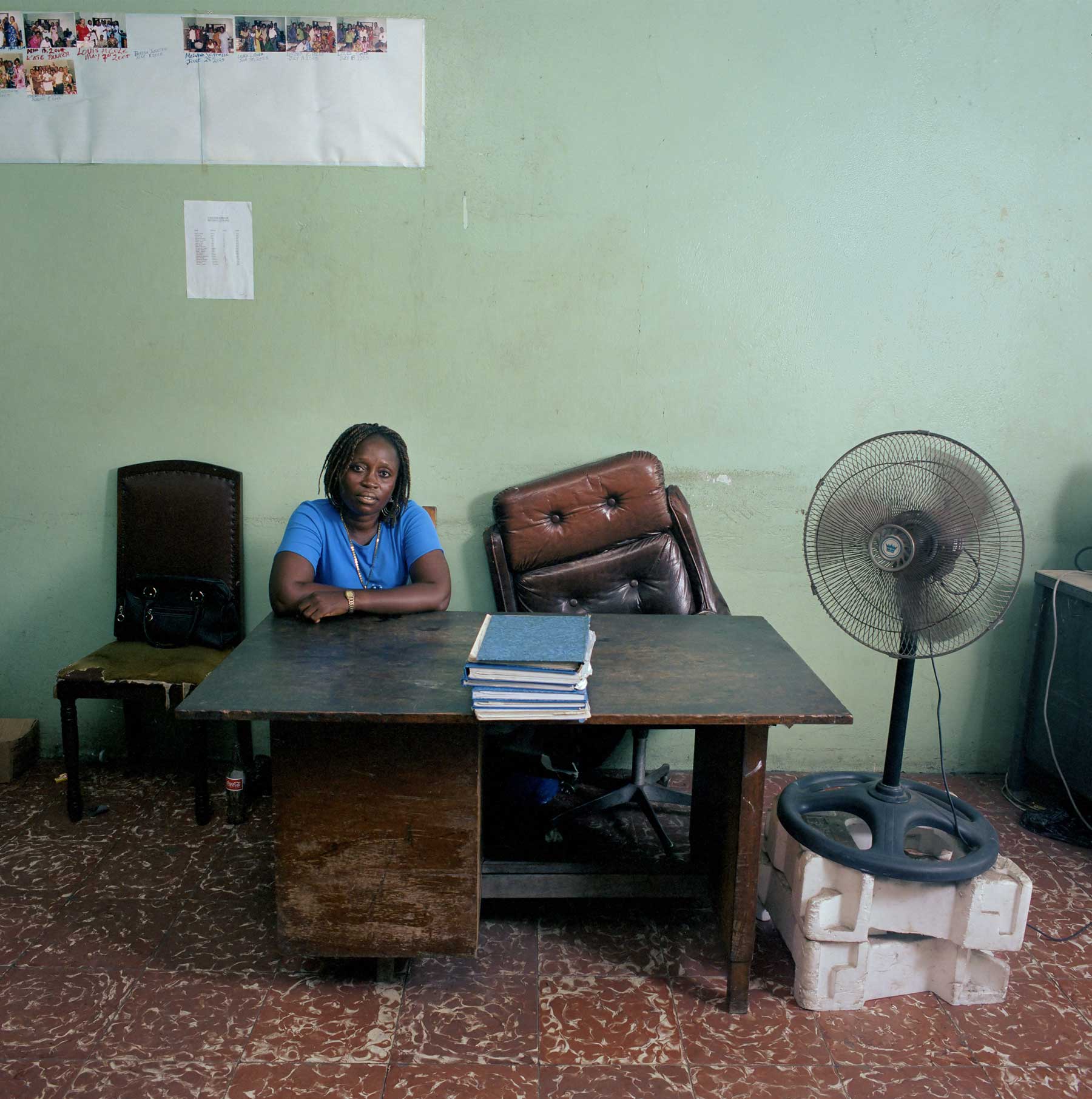 In Liberia, the poverty was so extreme that sometimes there was only one chair, or officials had brought in their own desks. You could see ‘Private Property’ written on these desks, Banning says. (Jan Banning)