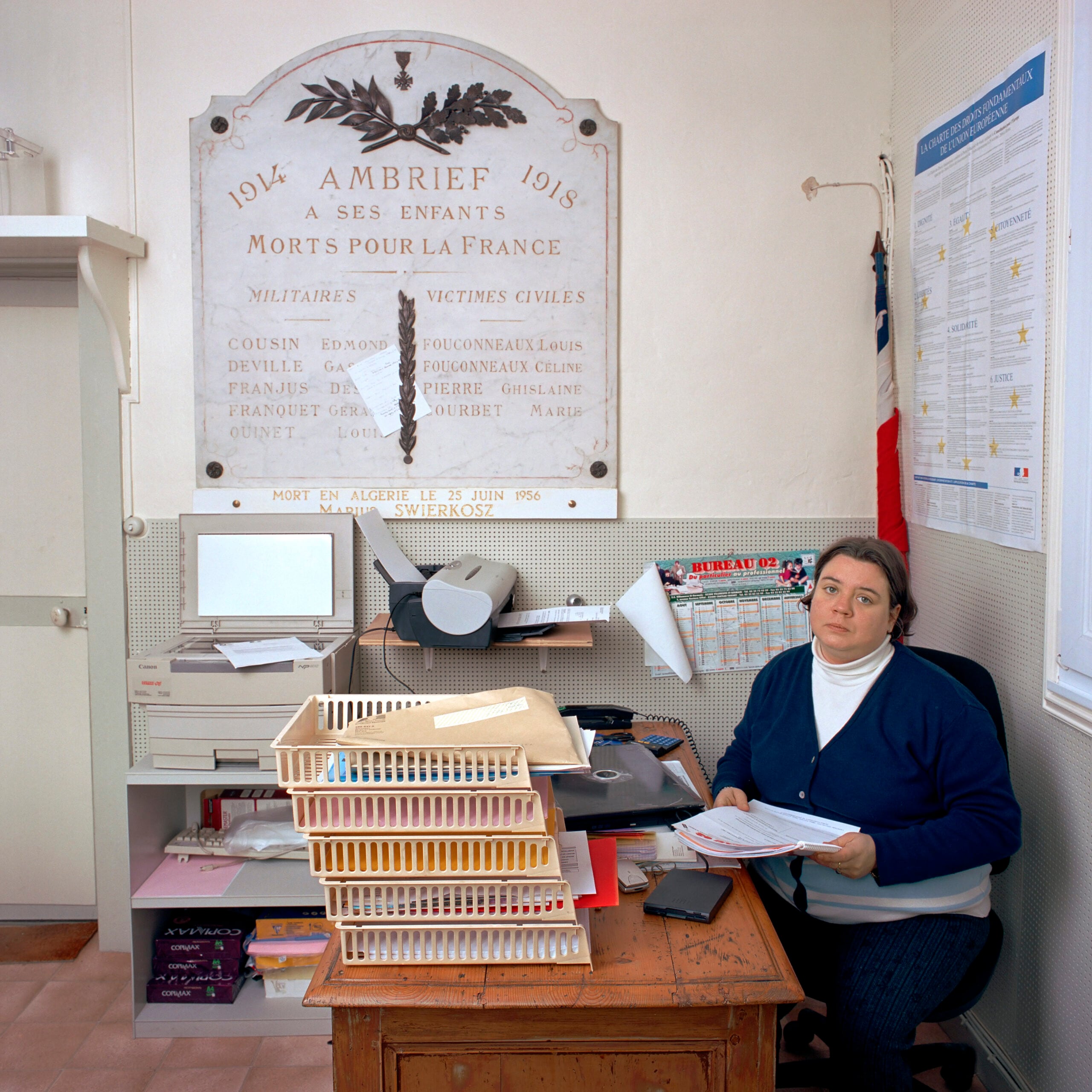 An office in Picardy, France. ‘What’s interesting is that this is a world that no longer exists,’ says Banning. This project and these books are now a record of a simpler world, a historical account of a time when outsiders were not viewed with as much suspicion, not even in government offices. . (Jan Banning)