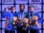 Anshika, Anushka Thokur, and Aadhya Agrawal had clinched all three medals in the women’s 50m Rifle Prone event at the ISSF Junior World Cup. (NRAI)