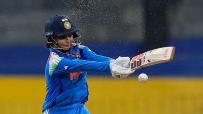 Harleen Deol played a steady knock, scoring 46 off 65 deliveries with four well-timed boundaries and a cleanly struck six, anchoring India’s innings. (AP) Harleen Deol played a steady knock, scoring 46 off 65 deliveries with four well-timed boundaries and a cleanly struck six, anchoring India’s innings. (AP)