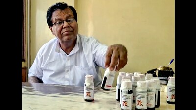 An official looks at bottles of the ‘Coldrif’ cough syrup after a raid by the Drug and Pharmaceuticals Department officials at Kataria Pharmaceuticals in Jabalpur, Madhya Pradesh. (PTI) An official looks at bottles of the ‘Coldrif’ cough syrup after a raid by the Drug and Pharmaceuticals Department officials at Kataria Pharmaceuticals in Jabalpur, Madhya Pradesh. (PTI)