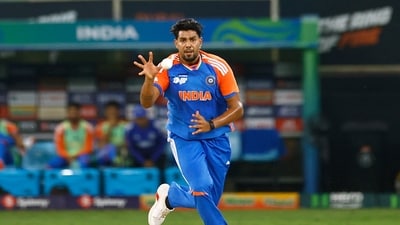 India's Harshit Rana in action. (REUTERS)