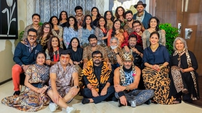 Chiranjeevi shares pictures from his reunion with 80s stars. Chiranjeevi shares pictures from his reunion with 80s stars.