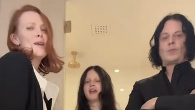 Scarlett White danced to Prince’s When Doves Cry with parents Jack White-Karen Elson in a viral TikTok video. (Instagram/@officialjackwhite)