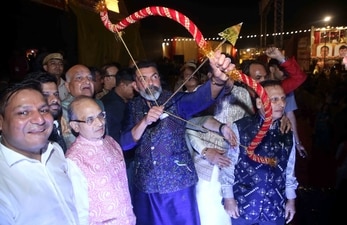 Actor Bobby Deol performed the ritual of Ravana Dahan at Luv Kush Ramlila in Old Delhi.