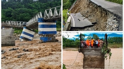 Rescue operation were underway after landslides hit Darjeeling following heavy rainfall on Sunday (PTI photos)