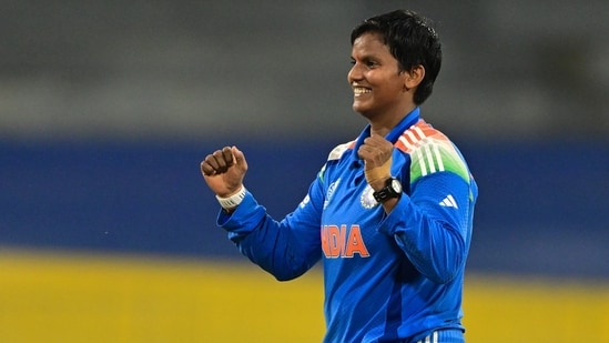 While Sidra had another decent 41-run stand for the sixth wicket with Sidra Nawaz (14), it was just not enough as Deepti joined the party to eat up wickets of middle-order and lower-order batters.(AFP)