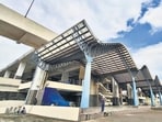 Navi Mumbai, India - Oct. 6, 2025:Targhar Railway Station in Navi Mumbai, India, on Saturday, October 6, 2025. (Photo by Bachchan Kumar/ HT PHOTO) (HT PHOTO)
