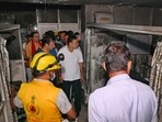 Bhajanlal Sharma at the Sawai Man Singh (SMS) Hospital, where a fire broke out late Sunday night in Jaipur. Bhajanlal Sharma at the Sawai Man Singh (SMS) Hospital, where a fire broke out late Sunday night in Jaipur.
