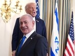File photo of President Donald Trump speaks with  Israeli Prime Minister Benjamin Netanyahu at White House,