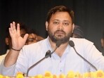 Leader of Opposition Tejashwi Yadav addressing an event in Patna