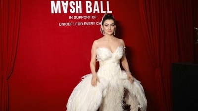 Shalini Passi wore a white feathers embellished dress to the charity ball in support of UNICEF that was held at the St Regis Mumbai. Shalini Passi wore a white feathers embellished dress to the charity ball in support of UNICEF that was held at the St Regis Mumbai.