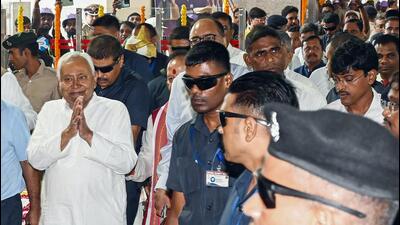 Bihar chief minister Nitish Kumar during the inauguration of the Patna Metro rail service, the first phase from ISBT to Bhootnath, in Patna on Monday. (ANI Photo) Bihar chief minister Nitish Kumar during the inauguration of the Patna Metro rail service, the first phase from ISBT to Bhootnath, in Patna on Monday. (ANI Photo)