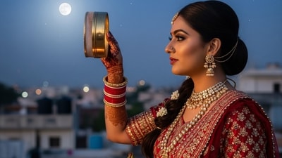 Karwachauth makeup look to ace the festival (AI Generated) Karwachauth makeup look to ace the festival (AI Generated)
