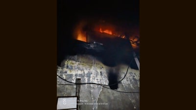 Machinery, stock, furniture and other items have been destroyed in fire. (HT Photo)