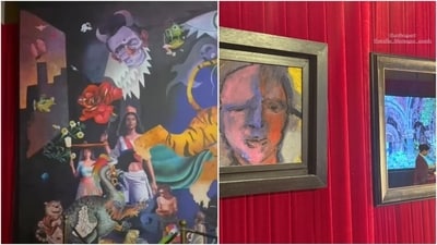 One of the paintings exhibited was, Self Portrait Before, Art Be a Part by Rocco Ritchie, a self-portrait by the son of Madonna and Guy Ritchie. (Pics courtesy: Shalini Passi and Mash India) One of the paintings exhibited was, Self Portrait Before, Art Be a Part by Rocco Ritchie, a self-portrait by the son of Madonna and Guy Ritchie. (Pics courtesy: Shalini Passi and Mash India)