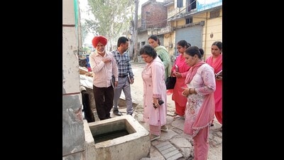 Officials have urged residents to observe a weekly “dry day” and remove stagnant water in and around their houses. (HT ) Officials have urged residents to observe a weekly “dry day” and remove stagnant water in and around their houses. (HT )