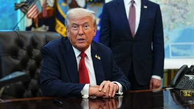 US President Donald Trump speaks in the Oval Office of the White House in Washington (Bloomberg)