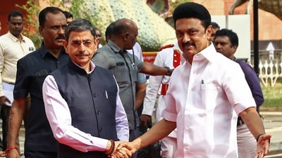 Tamil Nadu Governor RN Ravi and chief minister MK Stalin (ANI) (HT_PRINT) Tamil Nadu Governor RN Ravi and chief minister MK Stalin (ANI) (HT_PRINT)