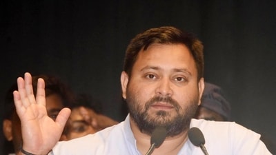 Leader of Opposition Tejashwi Yadav addressing an event in Patna (HT File Photo)