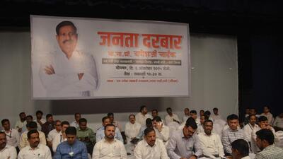 Thane, India - October -06, 2025: Despite Objections, BJP Minister Ganesh Naik from Navi Mumbai Holds Janata Darbar at Gadkari Rangayatan,hall in thane Even as tensions have flared between BJP Minister Ganesh Naik and Deputy Chief Minister Eknath ShindeÕs faction in Thane, BJP leader and minister Ganesh Naik went ahead and organized a Janata Darbar (public meeting) today at Gadkari Rangayatan in Thane. The Shinde group had objected to Ganesh Naik holding such public interactions in the Thane district, but Naik ignored the objections and proceeded with the event, listening to peopleÕs complaints and demands. A large number of citizens attended the session ,in Thane ,in Mumbai, India, on, Monday, October -06, 2025. ( Praful Gangurde / HT Photo ) Thane, India - October -06, 2025: Despite Objections, BJP Minister Ganesh Naik from Navi Mumbai Holds Janata Darbar at Gadkari Rangayatan,hall in thane Even as tensions have flared between BJP Minister Ganesh Naik and Deputy Chief Minister Eknath ShindeÕs faction in Thane, BJP leader and minister Ganesh Naik went ahead and organized a Janata Darbar (public meeting) today at Gadkari Rangayatan in Thane. The Shinde group had objected to Ganesh Naik holding such public interactions in the Thane district, but Naik ignored the objections and proceeded with the event, listening to peopleÕs complaints and demands. A large number of citizens attended the session ,in Thane ,in Mumbai, India, on, Monday, October -06, 2025. ( Praful Gangurde / HT Photo )