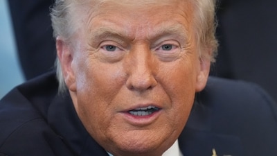 President Donald Trump speaks to reporters during an executive order signing in the Oval Office at the White House, Monday, Oct. 6, 2025, in Washington. (AP)