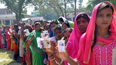 Voters wait for their turn at a polling booth in Bihar. (Santosh Kumar/ HT File Photo) Voters wait for their turn at a polling booth in Bihar. (Santosh Kumar/ HT File Photo)