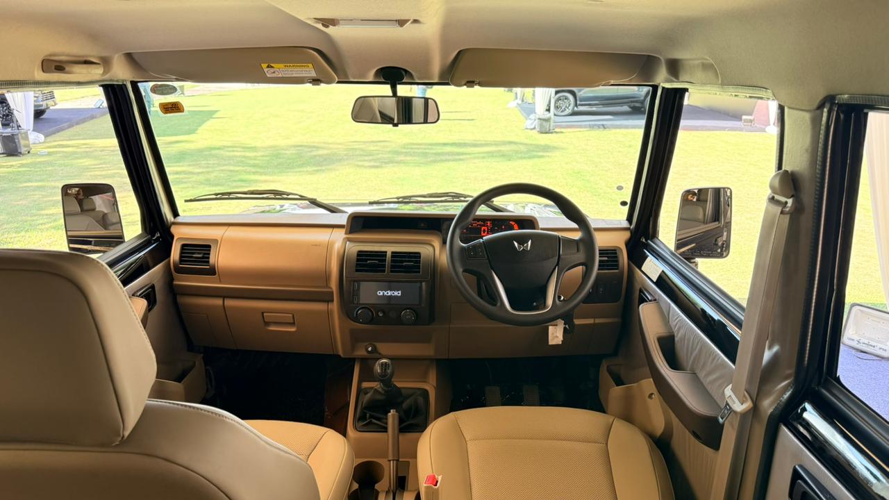 The interior of the Mahindra Bolero is now finished in leatherette on the top-end variant. The interior of the Mahindra Bolero is now finished in leatherette on the top-end variant.