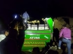 The bus, moving from Marottan to Ghumarwin, was carrying around 30 passengers when boulders hit it, around 6.30 pm.