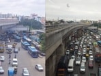 Resident Shivaram shared two photos showing Bengaluru traffic at its extremes.