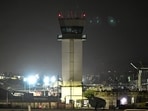 A dark and unstaffed air traffic control tower is seen at the Hollywood Burbank Airport amid the US government shutdown A dark and unstaffed air traffic control tower is seen at the Hollywood Burbank Airport amid the US government shutdown