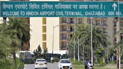AAI officials said the Hindon airport handles around 5,000–6,000 passengers daily but has only two parking bays for aircraft, causing backlog when flights overlap or get delayed. (Sakib Ali/HT Photo) AAI officials said the Hindon airport handles around 5,000–6,000 passengers daily but has only two parking bays for aircraft, causing backlog when flights overlap or get delayed. (Sakib Ali/HT Photo)