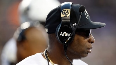 Head coach Deion Sanders of the Colorado Buffaloes looks on during the first half against the TCU Horned Frogs at Amon G. Carter Stadium. (Getty Images via AFP) Head coach Deion Sanders of the Colorado Buffaloes looks on during the first half against the TCU Horned Frogs at Amon G. Carter Stadium. (Getty Images via AFP)