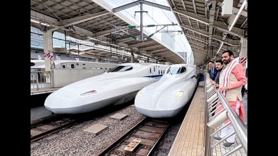 Haryana's chief minister Nayab Singh Saini waits on the platform to board Shinkansen bullet train, in Tokyo on Tuesday. (ANI) Haryana's chief minister Nayab Singh Saini waits on the platform to board Shinkansen bullet train, in Tokyo on Tuesday. (ANI)