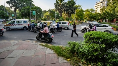 view of Jaswant Singh Marg roundabout in New Delhi, India (RAJ K RAJ /HT PHOTO) view of Jaswant Singh Marg roundabout in New Delhi, India (RAJ K RAJ /HT PHOTO)