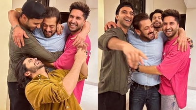 Salman Khan, Raghav Juyal, Jassie Gill and Siddharth Nigam Salman Khan, Raghav Juyal, Jassie Gill and Siddharth Nigam