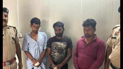 The arrested three in police custody. (HT) The arrested three in police custody. (HT)