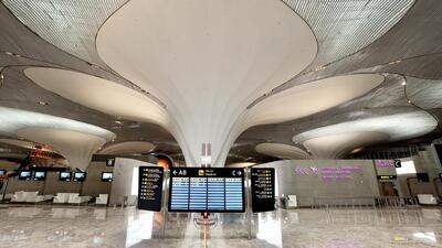 The newly constructed Navi Mumbai International Airport ahead of its inauguration. (PTI) The newly constructed Navi Mumbai International Airport ahead of its inauguration. (PTI)