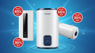 Festive deals and EMI plans make Crompton geysers an accessible, smart addition to modern bathrooms this sale season. (AI-generated) Festive deals and EMI plans make Crompton geysers an accessible, smart addition to modern bathrooms this sale season. (AI-generated)