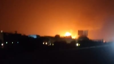 The accident reportedly took place on the Jaipur-Ajmer highway, near Dudu village (PTI video grab) The accident reportedly took place on the Jaipur-Ajmer highway, near Dudu village (PTI video grab)