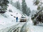 A road covered in white sheet after snowfall, in Sissu area of Lahaul-Spiti valley, in Himachal on Tuesday. (PTI) A road covered in white sheet after snowfall, in Sissu area of Lahaul-Spiti valley, in Himachal on Tuesday. (PTI)