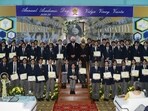 Academic toppers were awarded medals and cash prizes. (HT Photo) Academic toppers were awarded medals and cash prizes. (HT Photo)