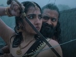 Kantara Chapter 1 box office collection day 7: Rukmini Vasanth and Rishab Shetty in a still from the film. 