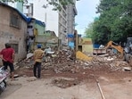 Under its ‘bottleneck policy’, the BMC is carrying out a road-widening project in Malad, which requires demolishing 357 slum structures. So for, 245 have been brought down. Under its ‘bottleneck policy’, the BMC is carrying out a road-widening project in Malad, which requires demolishing 357 slum structures. So for, 245 have been brought down.
